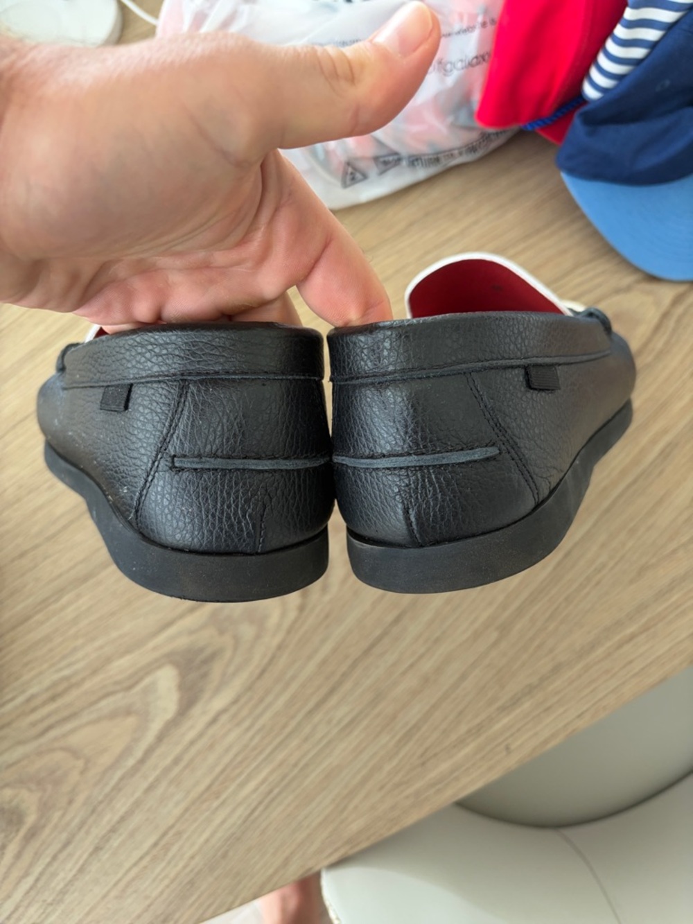 Oliver Cabell Black and White Penny Loafers with Red Lining - Picture 9 of 11